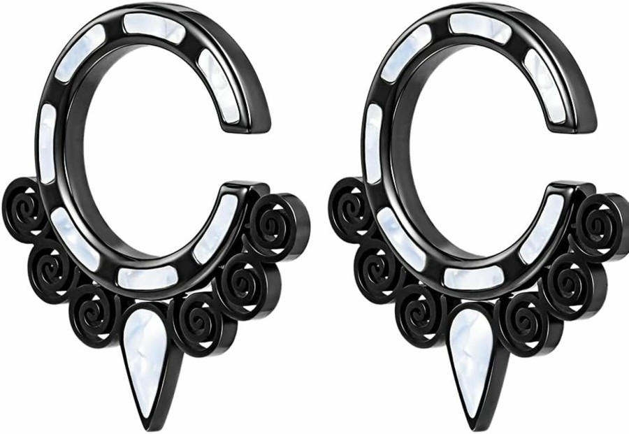 PUNKYOUTH 2Pcs 8G(3Mm) Gothic Scorpion-Shaped Tunnel Plug Gauge Earrings For Stretched Ears Body Piercing Plugs