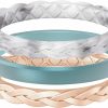 Egnaro Egnaro Silicone Ring Women, Stackable Braided Rings For Women, Breathable Inner Arc Rubber Rings Women, Unique Design Silicone Wedding Bands Women Body Piercing Plugs