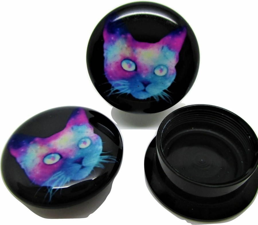 Pierced Republic Pierced Republic Space Cat Ear Plugs - Acrylic - Screw-On - New *Pair* - 8 Sizes Body Piercing Plugs