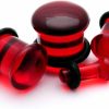 Mystic Metals Body Jewelry Mystic Metals Body Jewelry Red Single Flare Glass Plugs - 1/2\" - 12Mm - Sold As A Pair Body Piercing Plugs