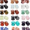 Longbeauty Longbeauty Wood Mixed Stone Plugs 18 Pairs/36 Pcs Double Flared Saddle Gauges Tunnels Expander Piercing Set Body Piercing Plugs