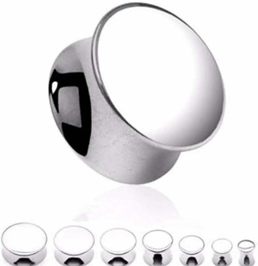 WildKlass Jewelry Solid 316L Surgical Steel Wildklass Saddle Plug (Sold As A Pair) Body Piercing Plugs