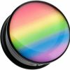 WildKlass Jewelry Pastel Rainbow Gradient Single Flared Wildklass Ear Gauge Plug (Sold As Pairs) Body Piercing Plugs