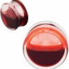 Longbeauty Longbeauty 2Pcs Acrylic Red Liquid Blood Double Flare Ear Tunnels Expander Plugs Stretcher Gauge 0G-5/8 Body Piercing Plugs