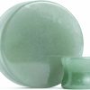 Generic Pair 8G (3Mm) Green Aventurine Stone Plugs Double Flare Gauges Jade Organic Ear Tunnels (2Pcs) Body Piercing Plugs