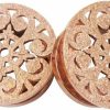 Changgaijewelry Frosted Filigree Flower Ear Plugs Tunnels Expander Gauges Stretcher Earrings Hollow-Out Screw Stainless Steel Piercing Body Jewelry (Rose Gold 5/8\"(16Mm)) Body Piercing Plugs