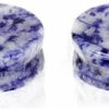 Pierced Owl Pierced Owl - Blue And White Spotted Semi Precious Stone Solid Saddle Fit Plugs, Sold As A Pair Body Piercing Plugs