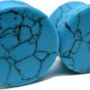 Pierced Republic Pierced Republic Turquoise Stone Ear Plugs - Double Flared Gauges - 7 Sizes - Pair Body Piercing Plugs