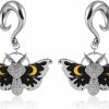 Maxbott Elegant Butterflies Stainless Steel Dangle Hooks Ear Plugs Hangers Ear Gauges Pair Selling 2G 0G Piercing Body Jewelry Body Piercing Plugs