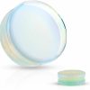 Forbidden Body Jewelry 8G-1\" Opalite Semi Precious Stone Solid Saddle Fit Plug Earrings (Sold As Pair) Body Piercing Plugs