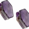 Pierced Owl Pierced Owl Coffin Shaped Amethyst Stone Double Flared Plugs, Sold As A Pair Body Piercing Plugs