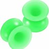 Generic 2Pcs Silicone Green Double Flared Saddle Stretcher Ear Tunnel Gauge Plug Earring Lobe Piercing Jewelry Pick Size Body Piercing Plugs