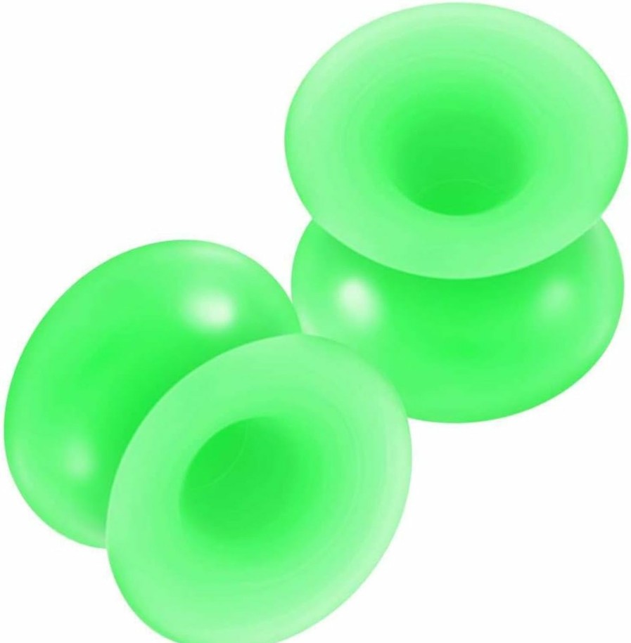 Generic 2Pcs Silicone Green Double Flared Saddle Stretcher Ear Tunnel Gauge Plug Earring Lobe Piercing Jewelry Pick Size Body Piercing Plugs