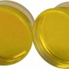 Mystic Metals Body Jewelry Mystic Metals Body Jewelry Pair Of Yellow/Aqua Iridescent Double Sided Glass Plugs (Pg-552) Body Piercing Plugs