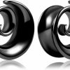 Maxbott 2Pcs Fashion Round Spiral Saddle Plugs Hangers For Stretched Lobe Ear Tunnels Gauges Plugs Piercing Body Jewelry Body Piercing Plugs