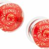 Pierced Owl Pierced Owl Red Woven Spiral Design Glass Single Flare Plugs, Sold As Pair Body Piercing Plugs