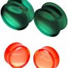 Pierced Republic Pierced Republic Glow In The Dark Sand In Liquid Filled Red Ear Gauges - Pair Of Double Flared Ear Plugs - 6 Size Options Body Piercing Plugs