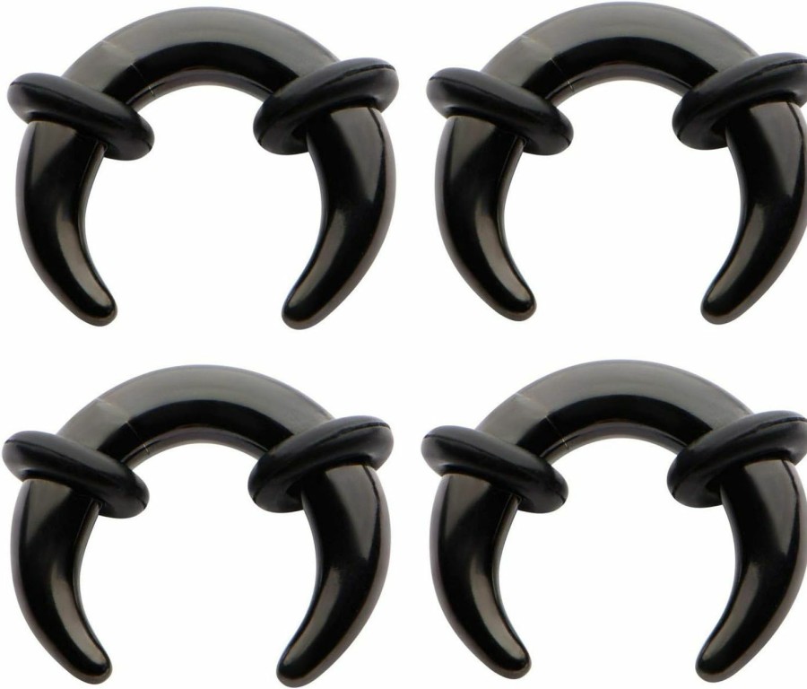 Zaya Body Jewelry Zaya Body Jewelry 8G 10G 12G 14G Black Steel Pinchers For Ears Septum Horseshoe Gauges Body Piercing Plugs