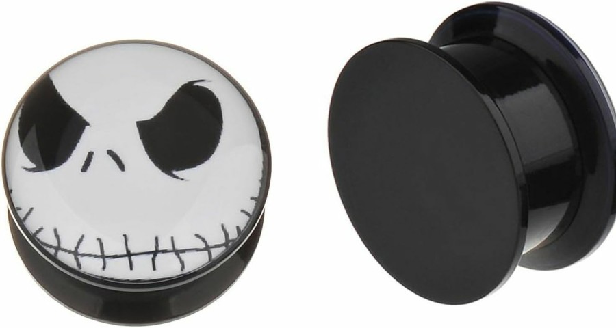 IPINK Ipink-Evil Jack Skellington - The Nightmare Before Christmas Ear Plugs - Acrylic Screw-On - New - 6 Sizes - New *Pair* Body Piercing Plugs