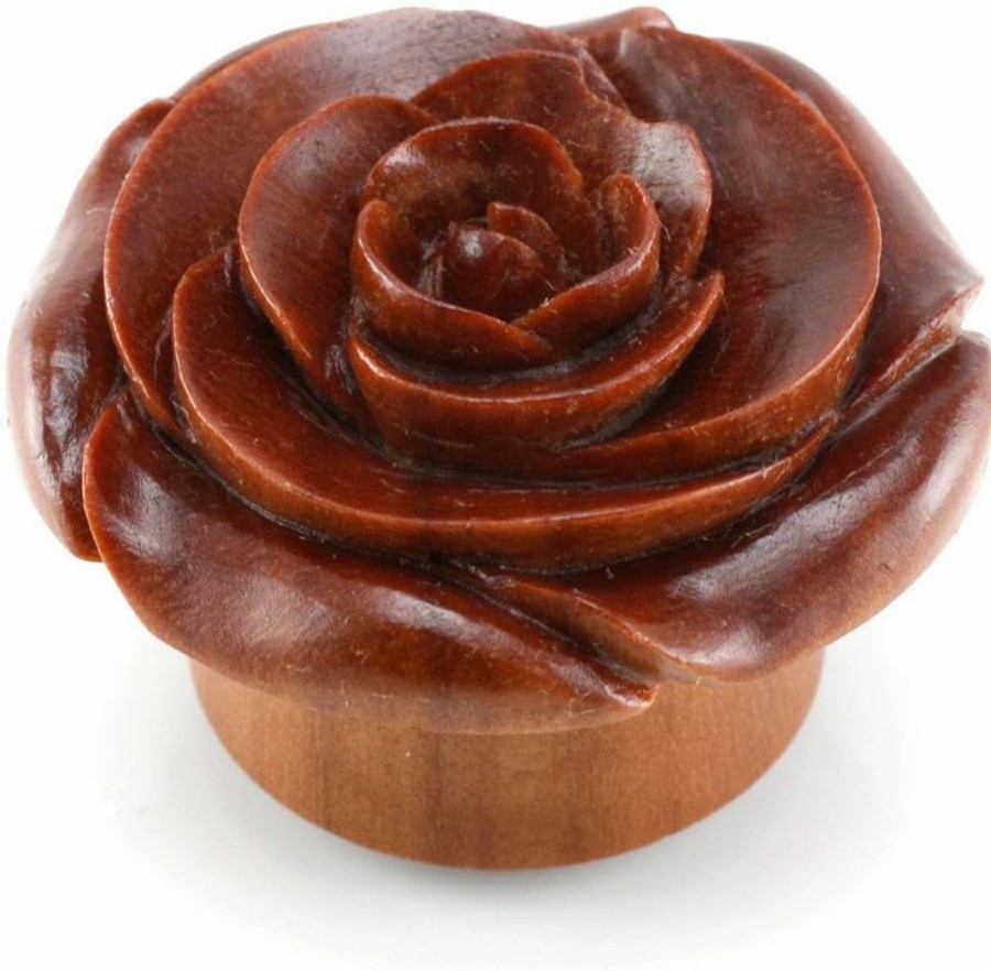 WildKlass Jewelry Chocolate Rose Smooth Wildklass Plugs (Sold As Pairs) Body Piercing Plugs