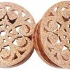 Changgaijewelry Frosted Filigree Flower Ear Plugs Tunnels Expander Gauges Stretcher Earrings Hollow-Out Screw Stainless Steel Piercing Body Jewelry (Rose Gold 2G(6Mm)) Body Piercing Plugs