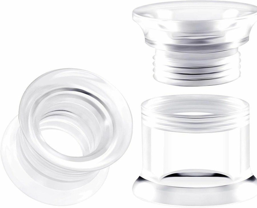 BIG GAUGES Big Gauges Pair Of Acrylic Clear Double Flared Piercing Jewelry Ear Tunnel Earring Lobe Stretcher Body Piercing Plugs