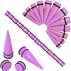 Longbeauty Longbeauty 24Pcs Big Gauges Kit Ear Stretching Kit 00G-20Mm Acrylic Tapers Plugs Body Piercing Set Body Piercing Plugs