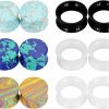 Stuppendux Stuppendux 6Pairs Mixed Materials Set 3Style Choose Ear Plugs Tunnels Expander Hanger Gauges Earrings Stretching Body Piercings Jewelry Gauges For Women Men 2G-3/4 Body Piercing Plugs