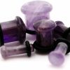 Mystic Metals Body Jewelry Mystic Metals Body Jewelry Single Flare Amethyst Stone Plugs - 2G - 6Mm - Sold As A Pair Body Piercing Plugs