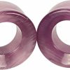 Generic Pair Of Concave Purple Cat Eye Stone Double Flare Tunnels (Stn-707) Body Piercing Plugs