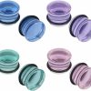 ZS Zs 4 Pairs Glass Ear Gauges Mushroom Single Flare Plugs Tunnels Ear Lobe Stretching Piercing 4G-5/8 Inches Body Piercing Plugs