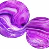 Pierced Owl Pierced Owl Natural Purple Striped Agate Stone Saddle Plugs, Sold As A Pair (10Mm (00Ga)) Body Piercing Plugs