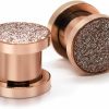 Pierce2GO Rose Gold Sandpaper Ear Plug Body Piercing Plugs