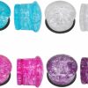 PunkTracker 4 Pairs 4G-11/16 Inch Mixed Burst Glass Ear Plugs Gauges Single Flared Stretcher Expander Body Piercing Plugs