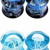 Stuppendux Stuppendux 4 Style 2Set Color Ocean Jellyfish Glass Double Flared Ear Plugs Tunnels Expander Stretching Kit Gauge 0G-5/8 8-16Mm Body Piercing Plugs