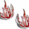 Pierced Owl Pierced Owl 316L Stainless Steel Red Flame Saddle Spreader Ear Gauges, Sold As A Pair Body Piercing Plugs