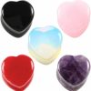 IPINK Ipink-5 Pair Organic Heart Shaped Natural Stone Saddle Plug Tunnel Ear Gauges Earring Body Piercing Plugs