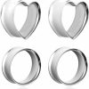 Casvort Casvort 4 Pcs 8Mm-25Mm Hypoallergenic 316 Stainless Steel Cute Heart Double Flared Ear Gauges Plugs Ear Tunnels Saddle Plugs Body Piercing Jewelry Body Piercing Plugs