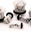 Mystic Metals Body Jewelry Mystic Metals Body Jewelry Single Flare Howlite Stone Plugs - 6G - 4Mm - Sold As A Pair Body Piercing Plugs