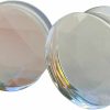 Mystic Metals Body Jewelry Pair Of Aurora Borealis Iridescent Faceted Double Flare Glass Plugs (Pg-553) Body Piercing Plugs