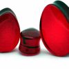 Mystic Metals Body Jewelry Mystic Metals Body Jewelry Pair Of Red Glass Teardrop Plugs - Sold As A Pair Body Piercing Plugs