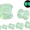 Pierced Republic Pierced Republic Glass Glow In The Dark Bubbles Ear Gauges - Pair Of Glass Double Flared Plugs - 5 Size Options Body Piercing Plugs