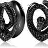 Vankula Vankula Snake Opening Hypoallergenic Stainless Steel 0G 2G Plugs Ear Gauges Tunnels Piercing Expander Stretchers Fashion Body Jewelry Body Piercing Plugs