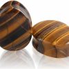 Changgaijewelry Teardrop Tiger Eye Ear Gauges Plugs Tunnels Expanders Natural Stone Double Flared Earrings Piercing Jewelry (00G(10Mm)) Body Piercing Plugs