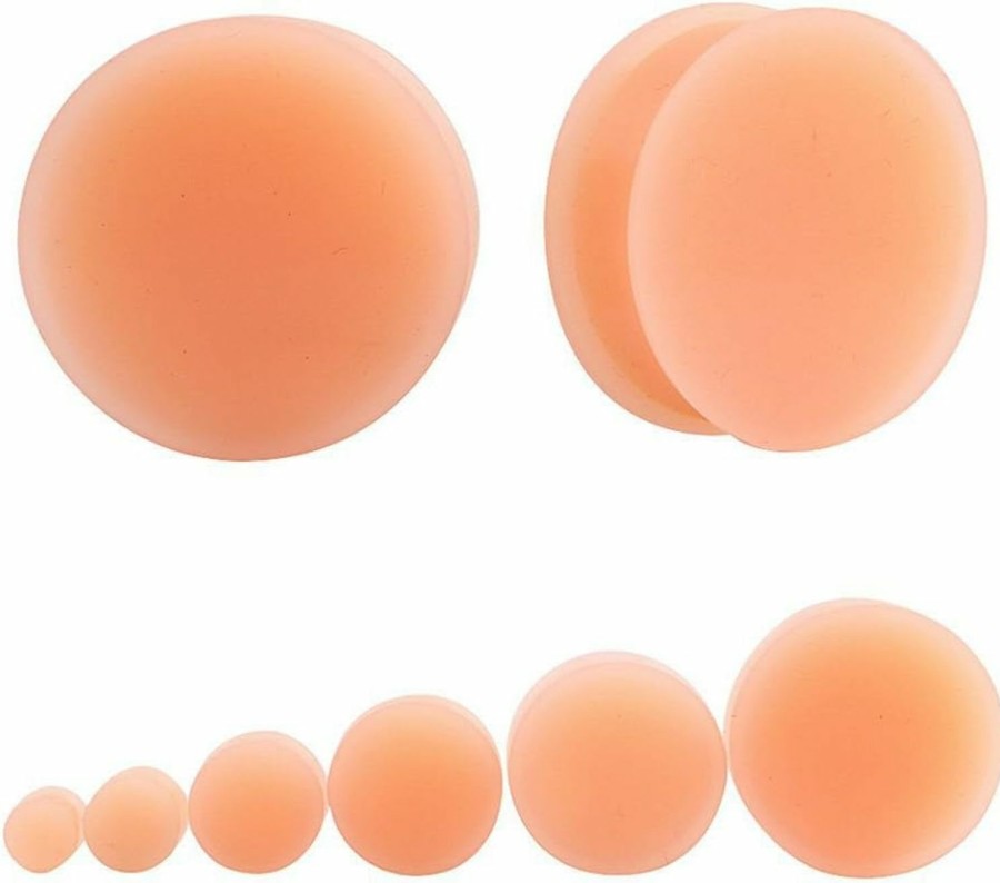 Changgaijewelry Flesh Skin Colored Ear Gauges Plugs Tunnels Expanders Stretcher Silicone Body Piercing Jewelry (30Mm=1-3/16\") Body Piercing Plugs