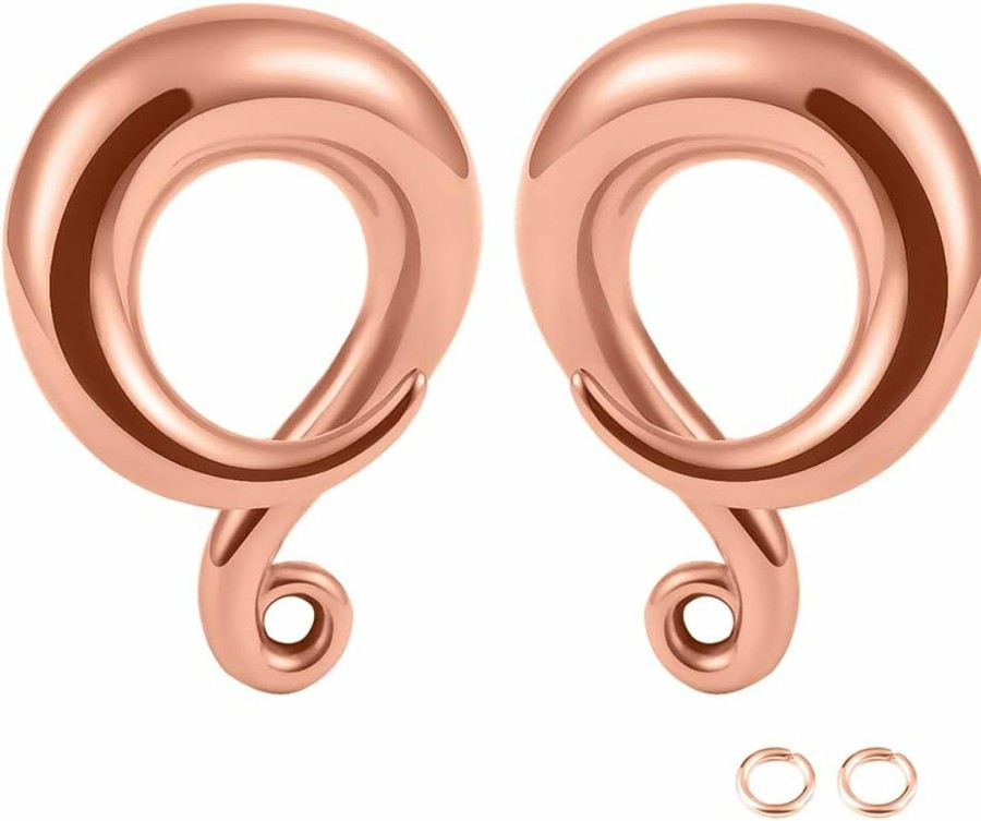 DOEARKO Doearko 2Pcs Fashion Hooks Curve 316L Stainless Steel Hypoallergenic Ear Weight Hangers Plugs Diy Dangles Body Piercing Jewelry 4Mm (6G) To 10Mm (00G) Body Piercing Plugs