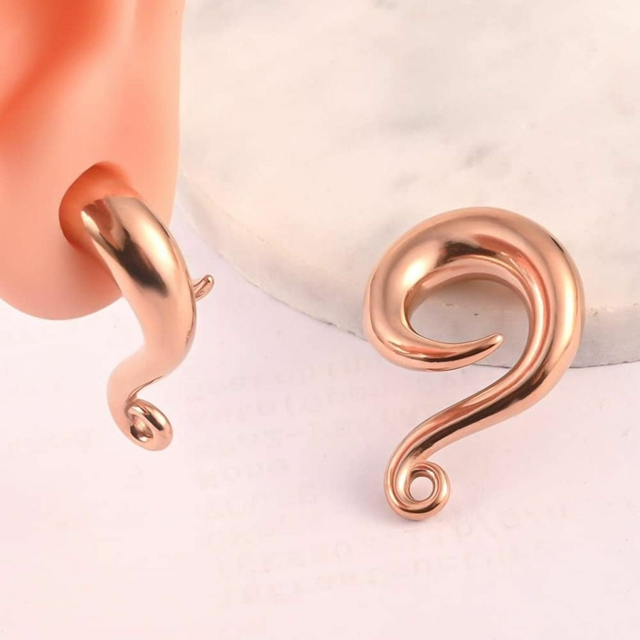 DOEARKO Doearko 2Pcs Fashion Hooks Curve 316L Stainless Steel Hypoallergenic Ear Weight Hangers Plugs Diy Dangles Body Piercing Jewelry 4Mm (6G) To 10Mm (00G) Body Piercing Plugs