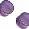 Pierced Owl Pierced Owl Amethyst Stone Double Flared Plugs, Sold As A Pair Body Piercing Plugs