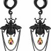 Vankula Vankula 2Pcs Bee Hypoallergenic 316 Stainless Steel Ear Hangers Weight Ear Gauges Piercing Plug Pair Selling 2G 0G Body Jewelry Body Piercing Plugs