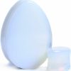 Generic Pair 1\" (25Mm) Opalite Teardrop Stone Plugs Double Flare Gauges Organic Moonstone White Clear Tunnels (2Pcs) Body Piercing Plugs